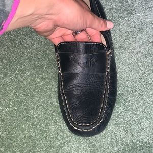 Black Leather St Barth Loafers